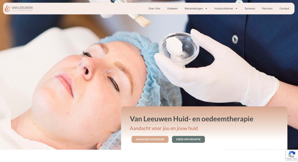 MADE Digital - partners - Van Leeuwen Huidtherapie - homepagina - website