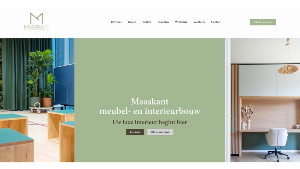 MADE Digital - projecten - website - maaskant - meubel- en interieurbouw - homepage